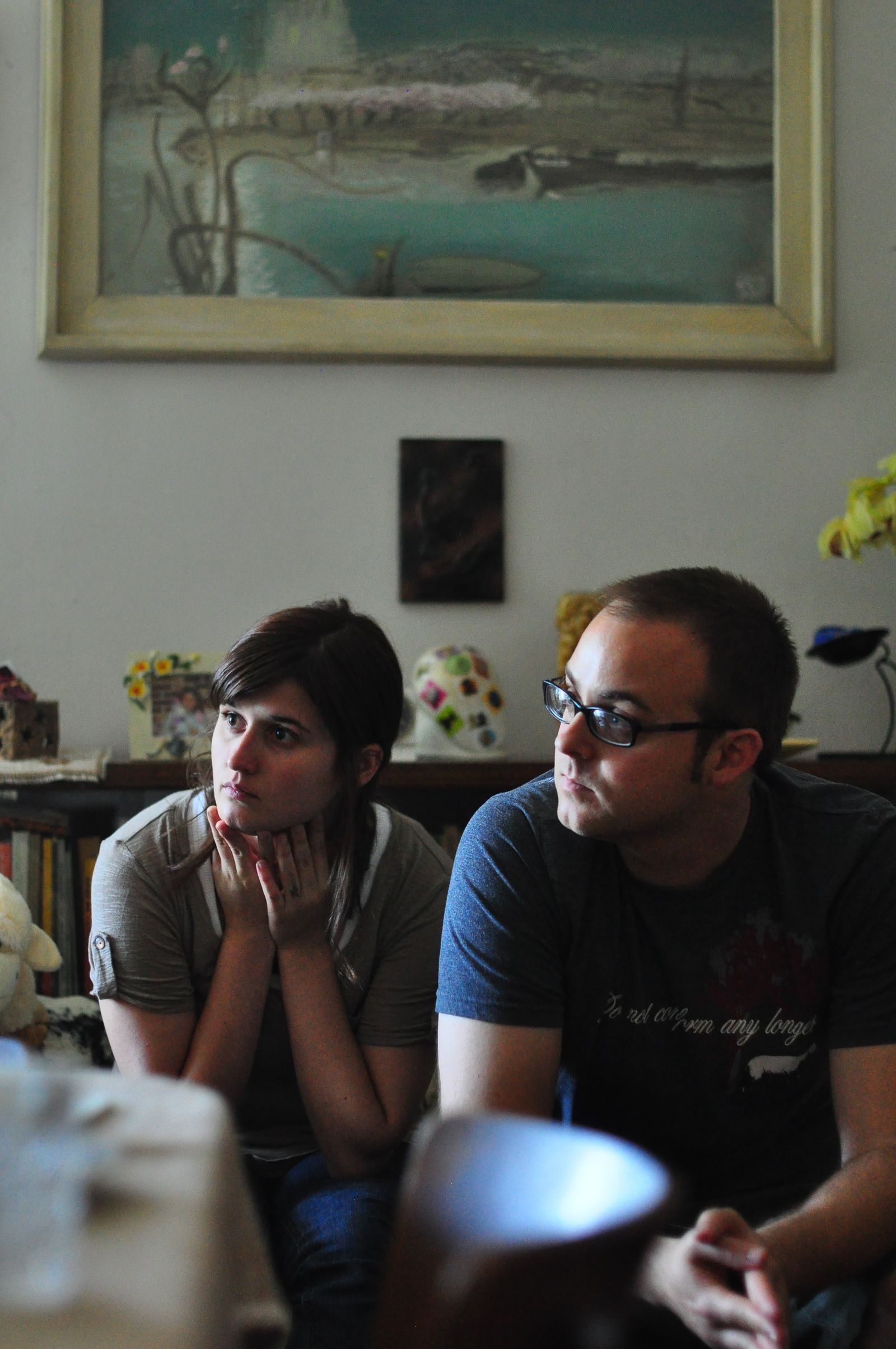 Danielle Gudgel, producer, with Brent on location