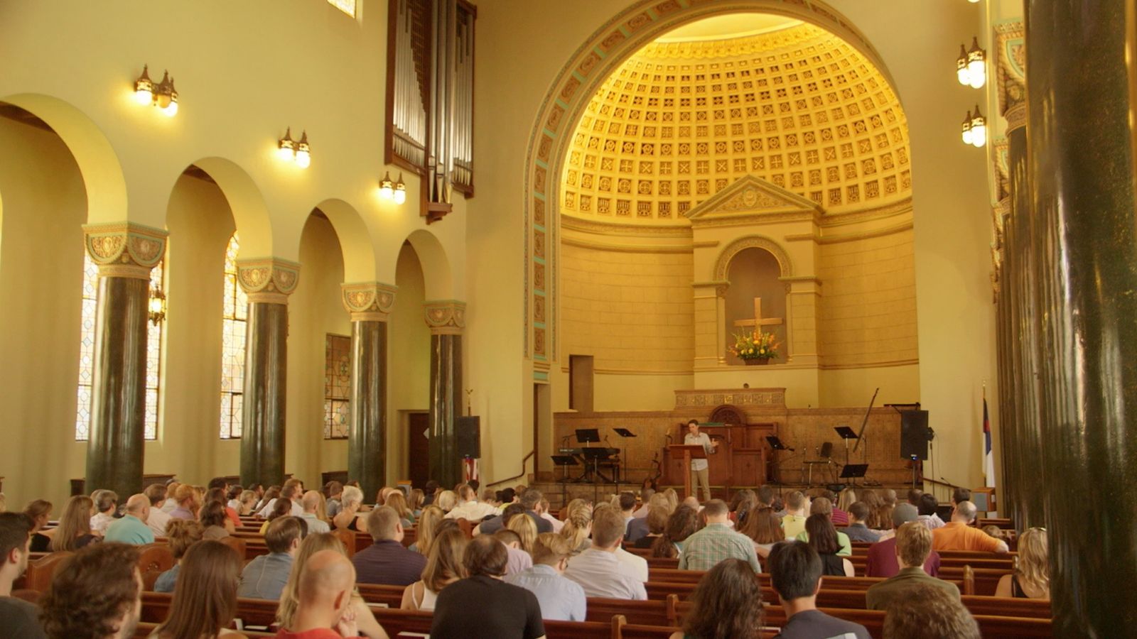 A church sanctuary